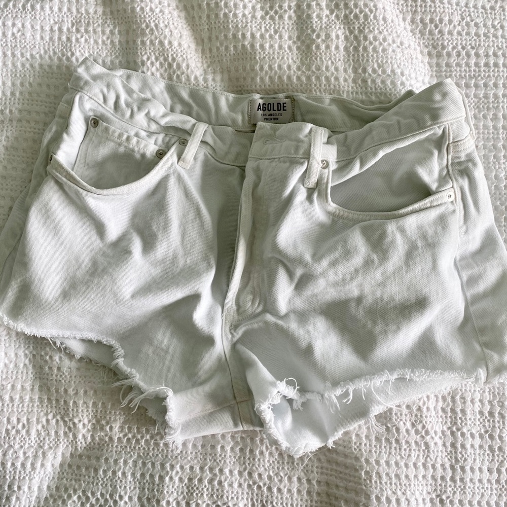 Agolde white Parker shorts